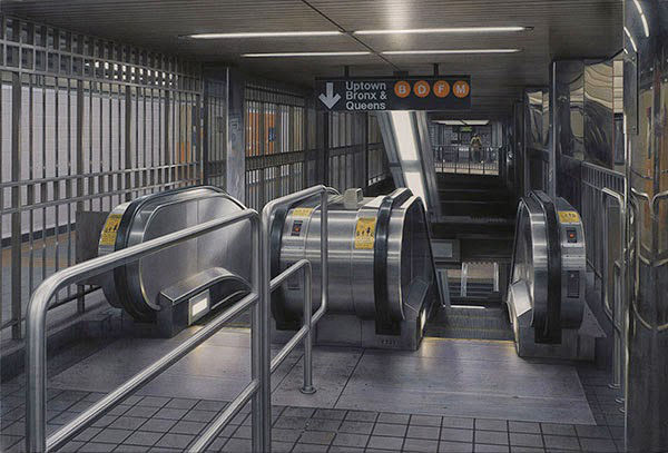 超现实画作：比相机拍摄更真实的纽约地铁(图8)
